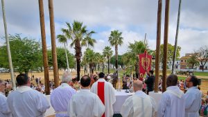 Misa de Romeros de la Hermandad Matriz en el Parque el Chaparral de Almonte 