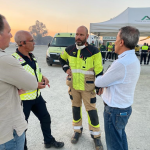 El presidente de Diputación a disposición de los municipios afectados por el incendio de Bonares