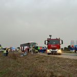 Seis heridos al colisionar un autobús y una furgoneta en Almonte