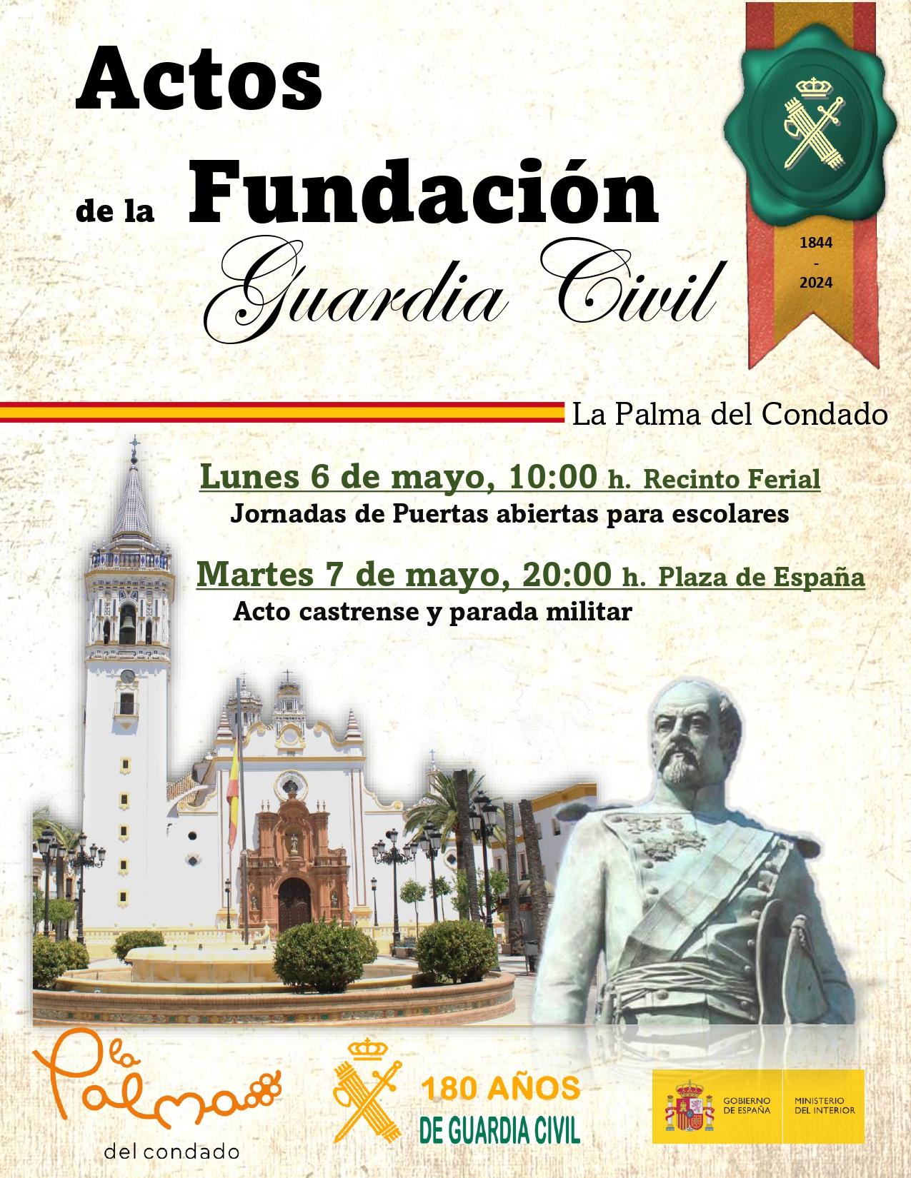 La Guardia Civil celebra el 180 Aniversario de su Fundación en la localidad de La Palma del Condado