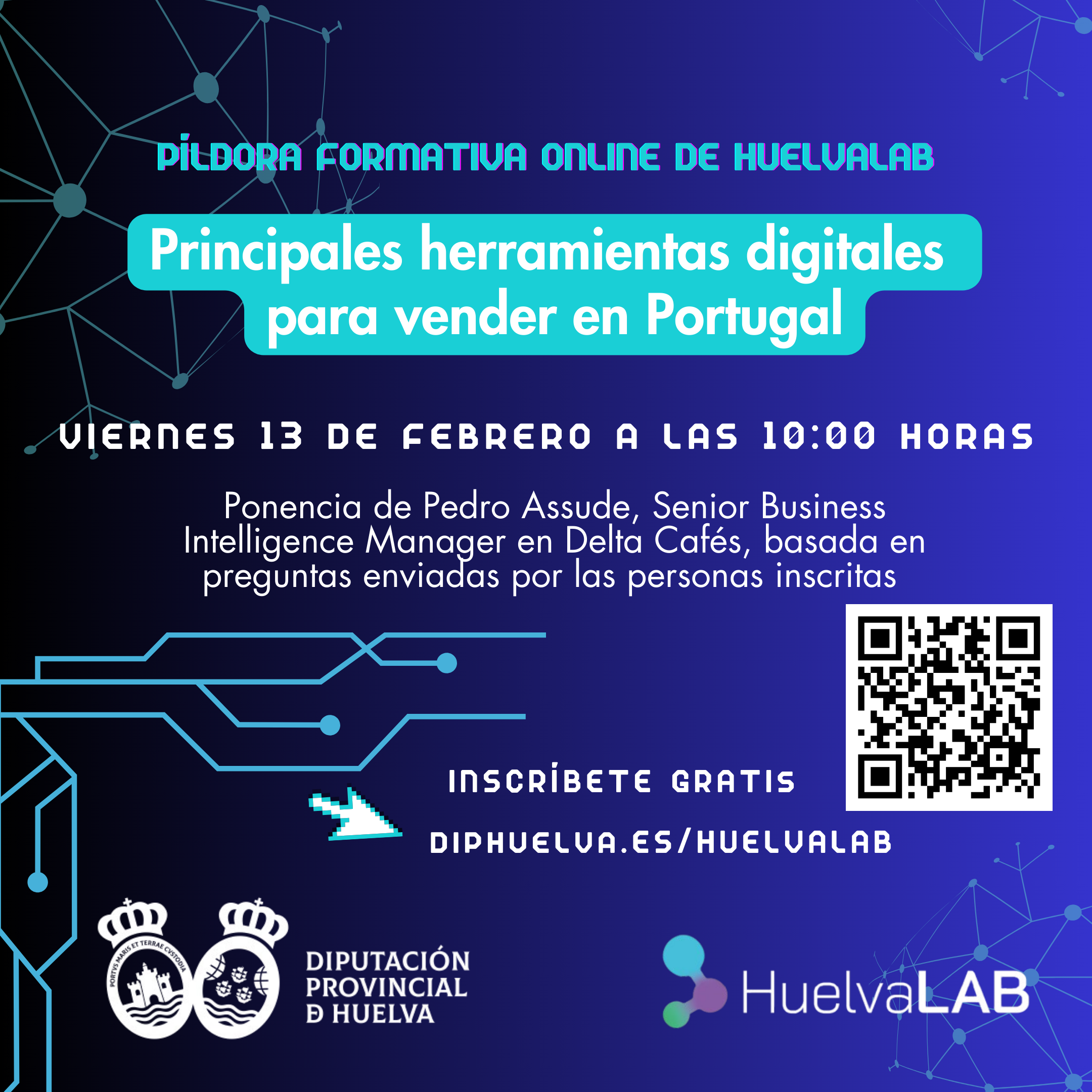 La iniciativa de Diputación HuelvaLAB organiza una Píldora Formativa sobre herramientas digitales para vender en Portugal