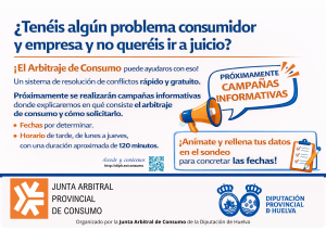 La Junta Arbitral de Consumo de la Diputación pone en marcha una campaña de difusión del Sistema Arbitral en la provincia