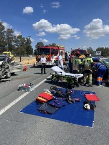Cuatro heridos en un accidente entre dos vehículos en la A-483 a la altura de Almonte