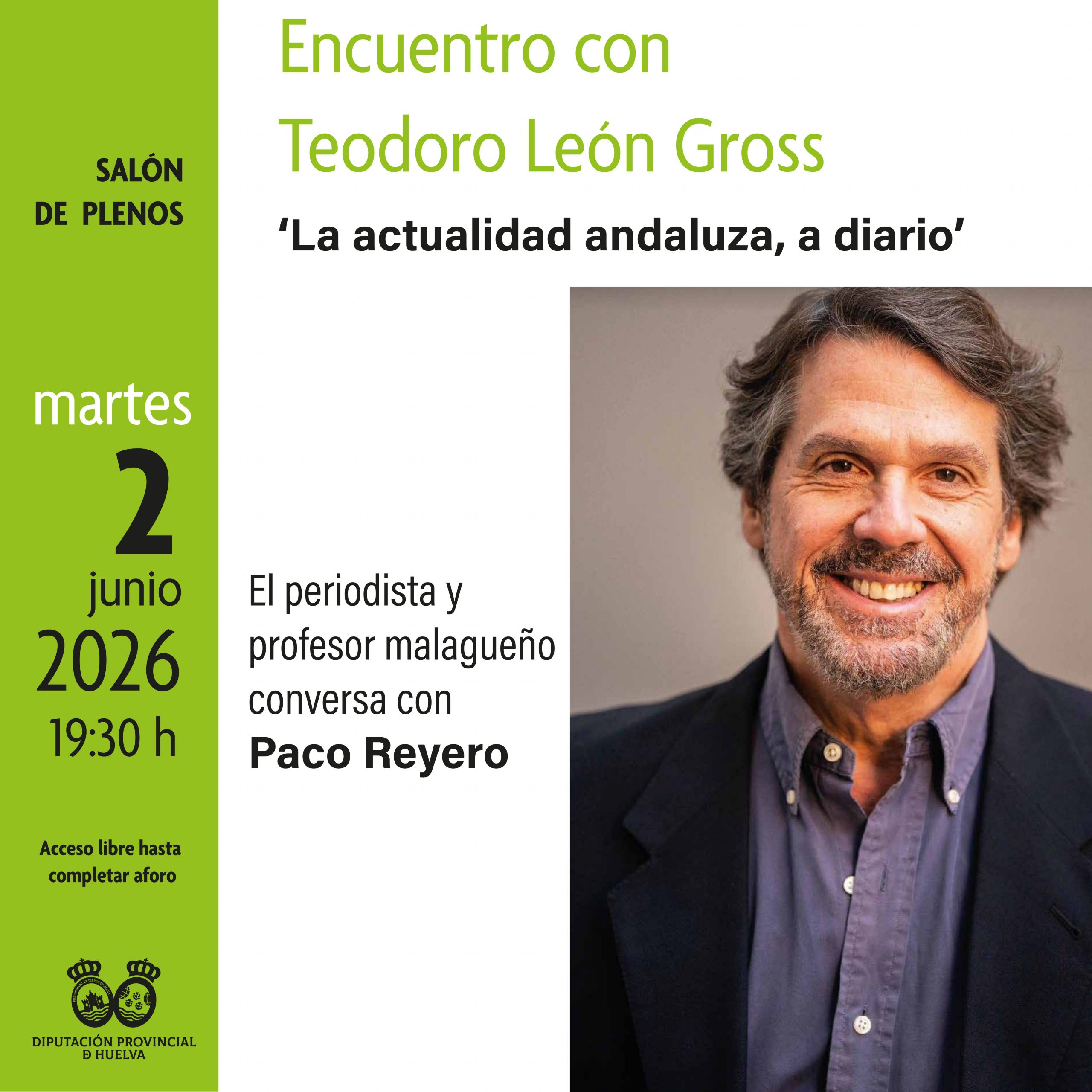 Teodoro León Gross abordará el próximo 2 de junio ‘La actualidad andaluza, a diario’