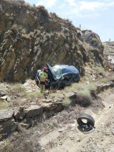 Dos heridos en una salida de vía en la A-499 entre San Silvestre de Guzmán y Villanueva de los Castillejos