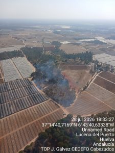 El Infoca estabiliza el incendio declarado en el paraje Los Vuelos de Lucena del Puerto