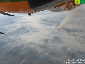 El incendio de Niebla alcanza las 28.000 hectáreas mientras los equipos de emergencia logran frenar su avance