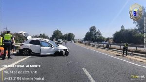 Corte provisional en la A-483 por un vehículo con un reventón de rueda