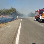 Estabilizado el incendio de Santa Bárbara de Casa y reabierta la carretera HU-7401